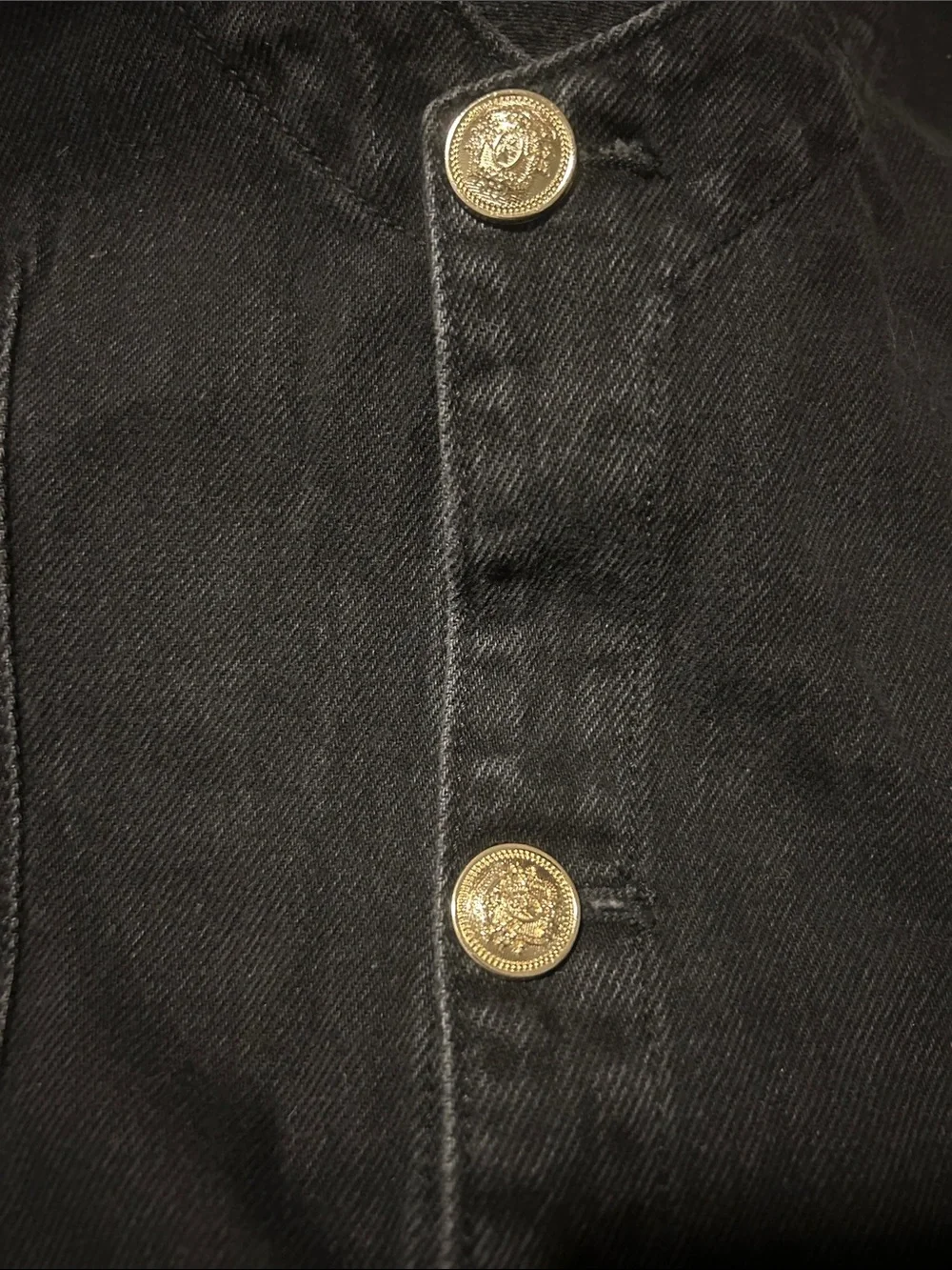 H&M Divided Sleeveless Black Denim Button-Up Mini Dress | Size Small